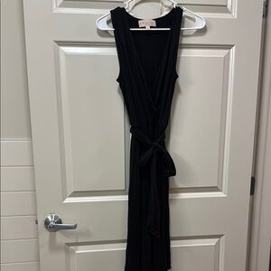 Philosophy Black V Neck Wrap Like Dress